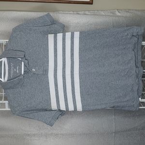 Aeropostale Polo Shirt Grey with White Stripes Men's Size Small